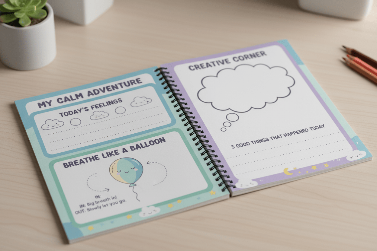 Mindfulness Journal for Kids pdf - Ages 6 - 12 digital download - Thrive Together eBooks