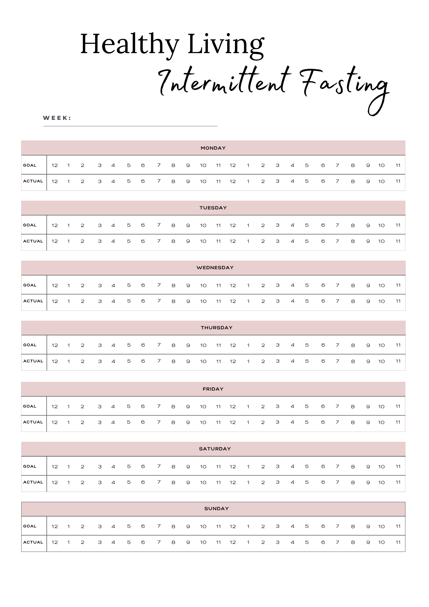 Healthy Living Journal | Wellness & Nutrition Planner by Carla Botha (Printable Download)