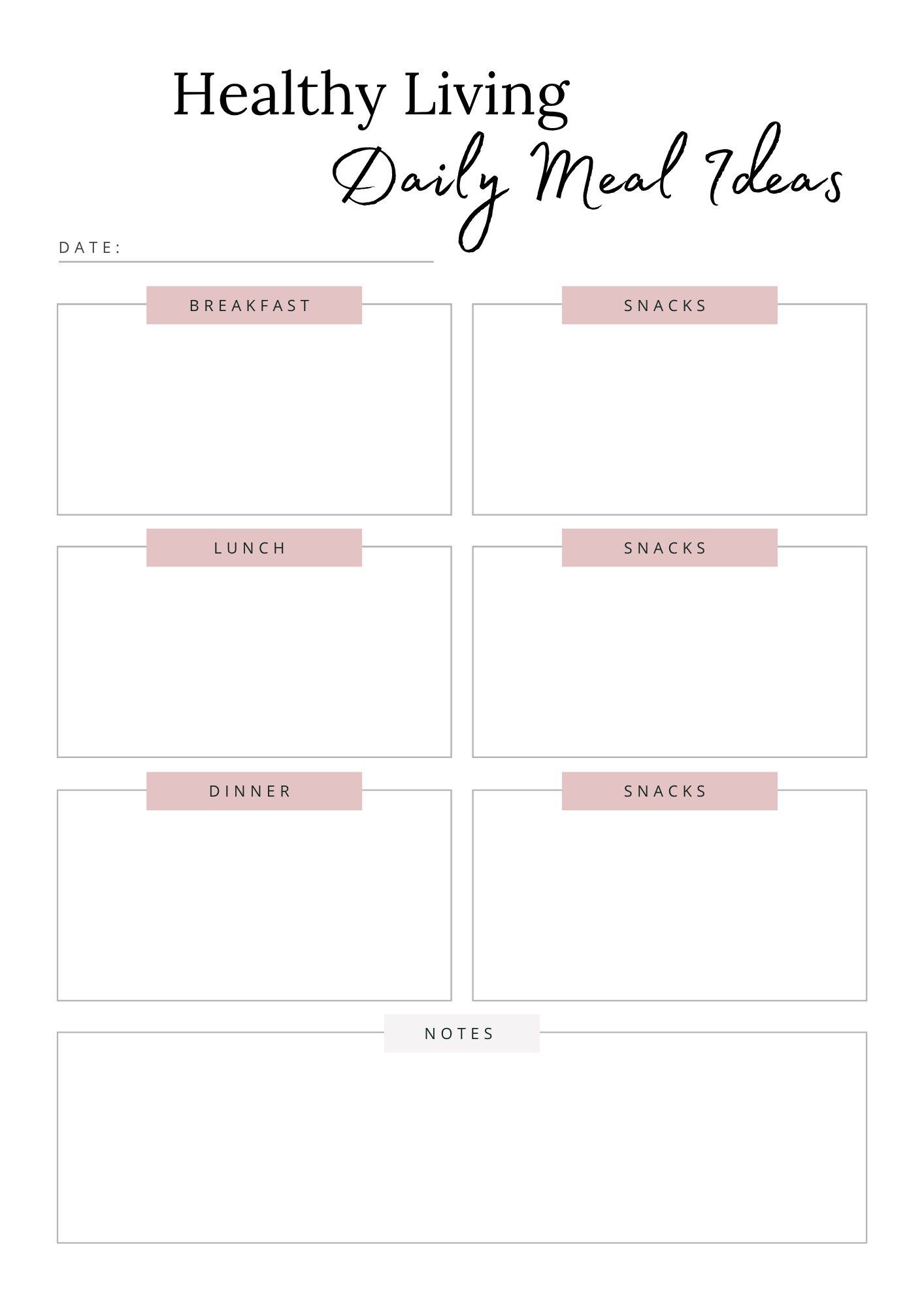 Healthy Living Journal | Wellness & Nutrition Planner by Carla Botha (Printable Download)