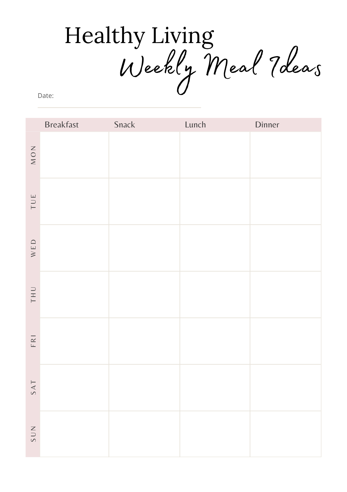 Healthy Living Journal | Wellness & Nutrition Planner by Carla Botha (Printable Download)