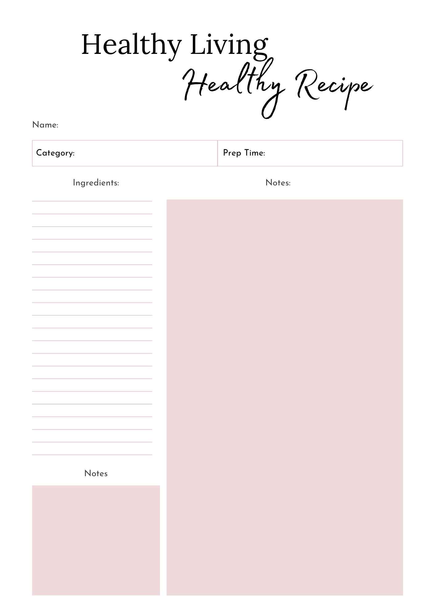 Healthy Living Journal | Wellness & Nutrition Planner by Carla Botha (Printable Download)