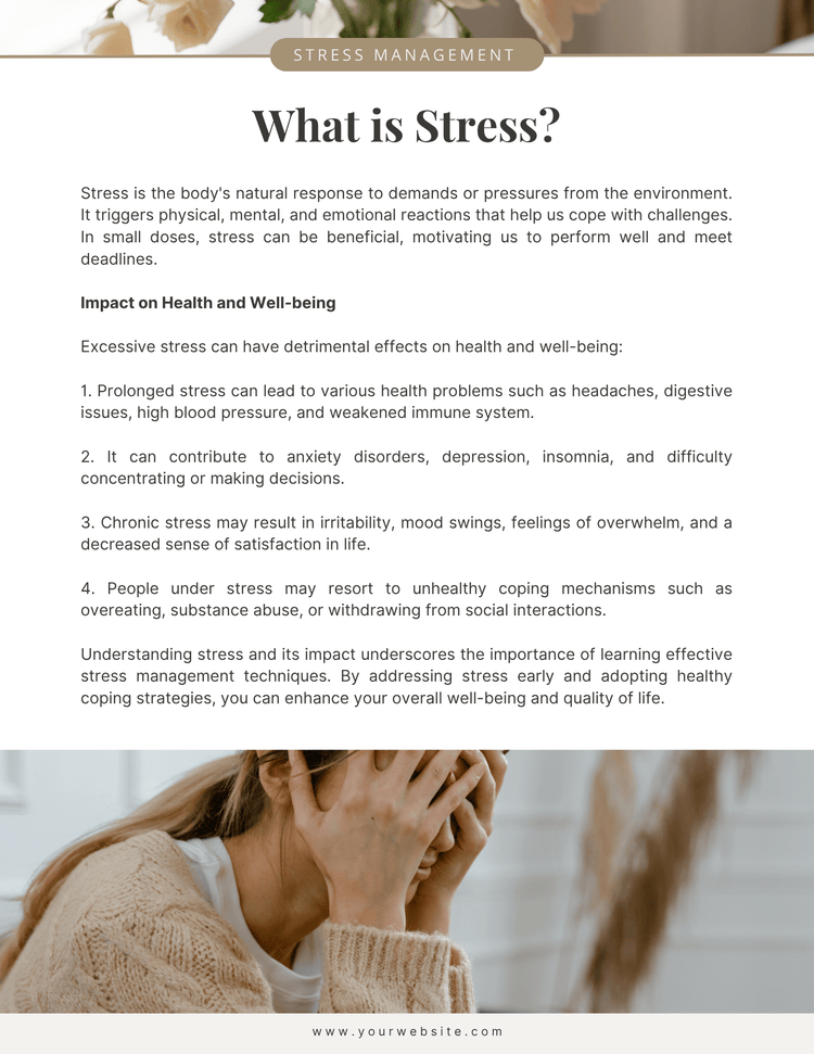 Stress management includes a FREE healthy living journal - Thrive Together eBooks