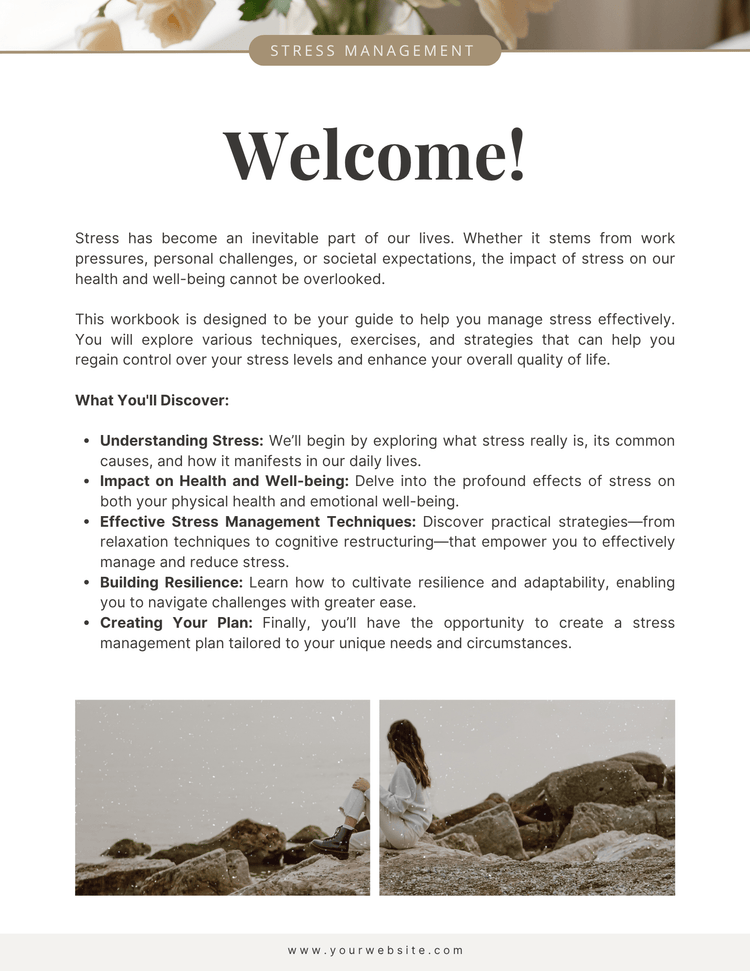 Stress management includes a FREE healthy living journal - Thrive Together eBooks