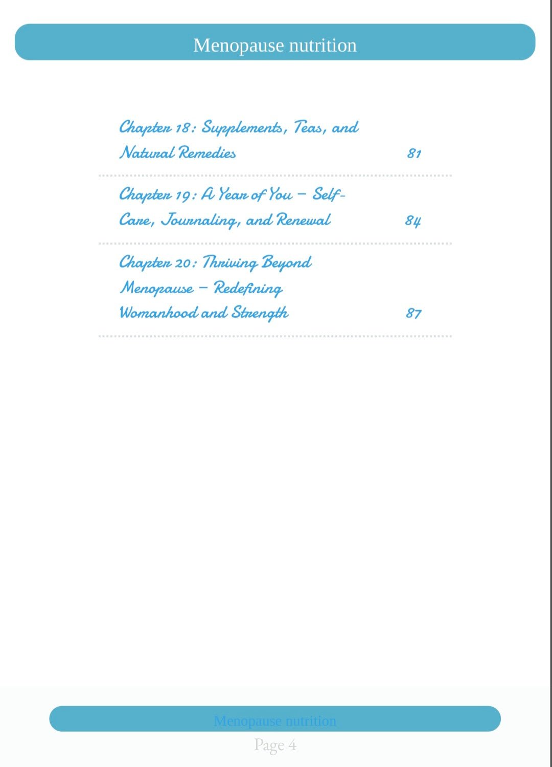 Menopause lifestyle plan