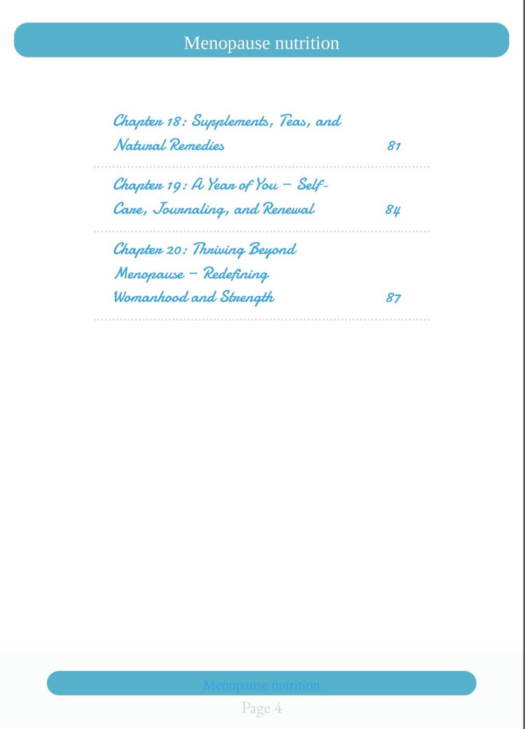 Menopause lifestyle plan