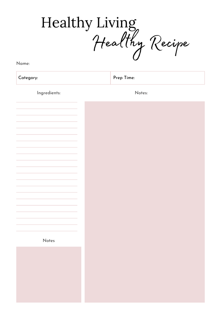 Healthy Living Journal | Wellness & Nutrition Planner by Carla Botha (Printable Download) - Thrive Together eBooks